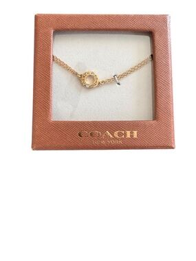 Coach Gold-Tone Circle Pendant Bracelet - NIB